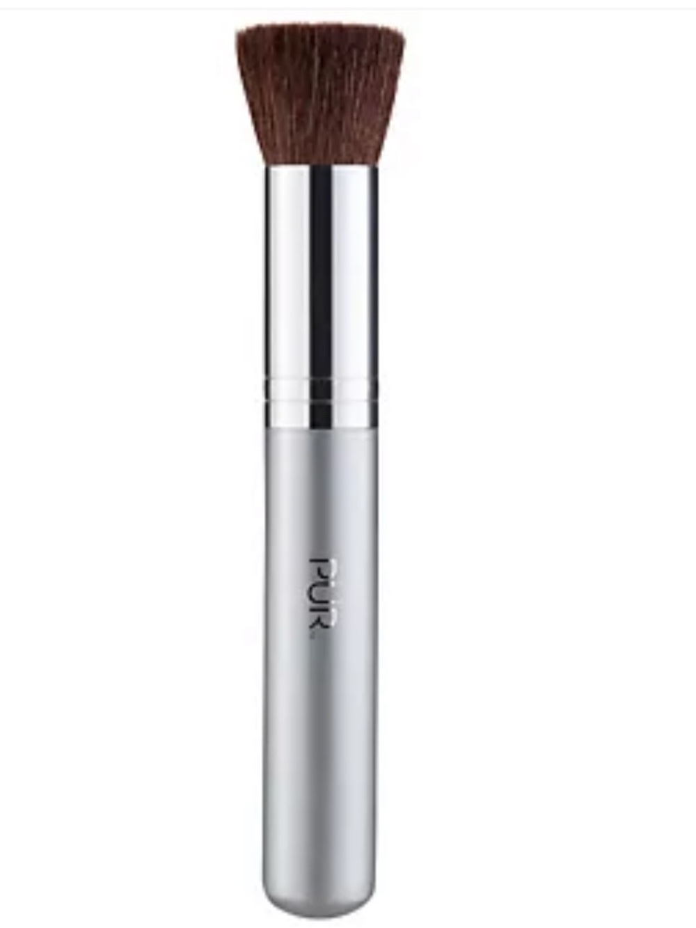 3/30$ 🦋 Pur Chisel foundation brush Silver Kabuki Brush with Brown Bristles